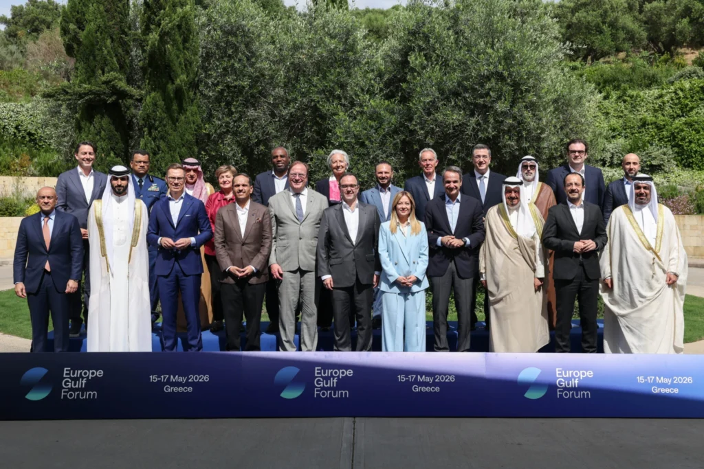 Geopolitical crises are accelerating collaboration between Europe and the Gulf Attendees of the Europe Gulf Forum pose for a group photograph in Costa Navarino, Greece on May 16, 2026, capturing the strategic diplomatic momentum driving collaboration between Europe and the Gulf.