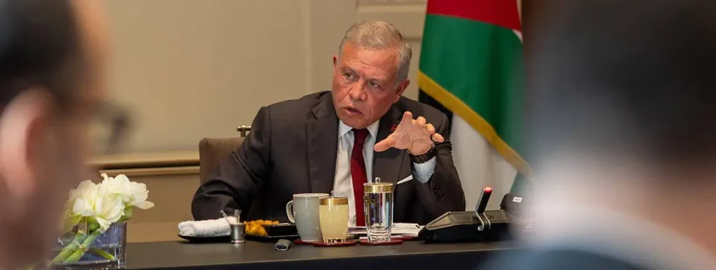 Israel-Jordan relations strain as water leverage backfires King Abdullah II of Jordan in diplomatic talks, symbolizing strained Israel-Jordan relations over water disputes.