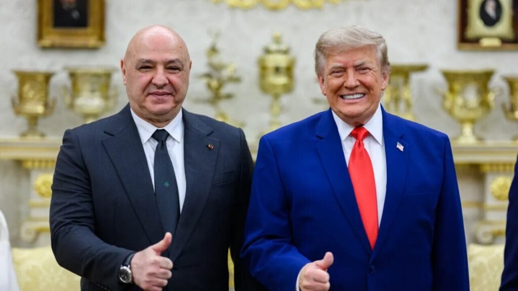 Trump Lebanon Policy Risks Frontloading Rewards to Beirut U.S. President Donald Trump and Lebanese President Joseph Aoun give thumbs-up gestures in the Oval Office, framing diplomatic discussions on the Trump Lebanon Policy.
