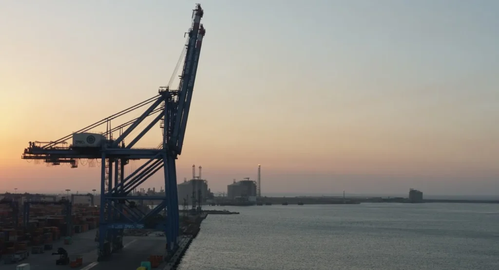 Damietta drone attack: Cairo resists Iran war trap Large shipping cranes line Damietta Port after a Damietta drone attack while Cairo resists an Iran war trap.