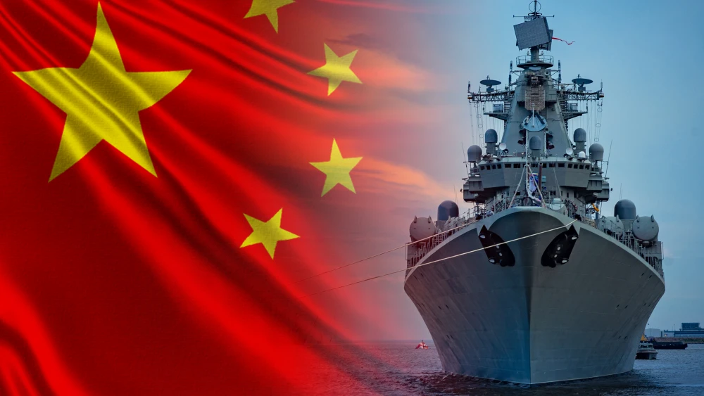 ترقيات قاعدة الصين في جيبوتي تحول التجارة إلى مراقبة Chinese flag overlaid on a naval warship reflecting China Djibouti Base upgrades.