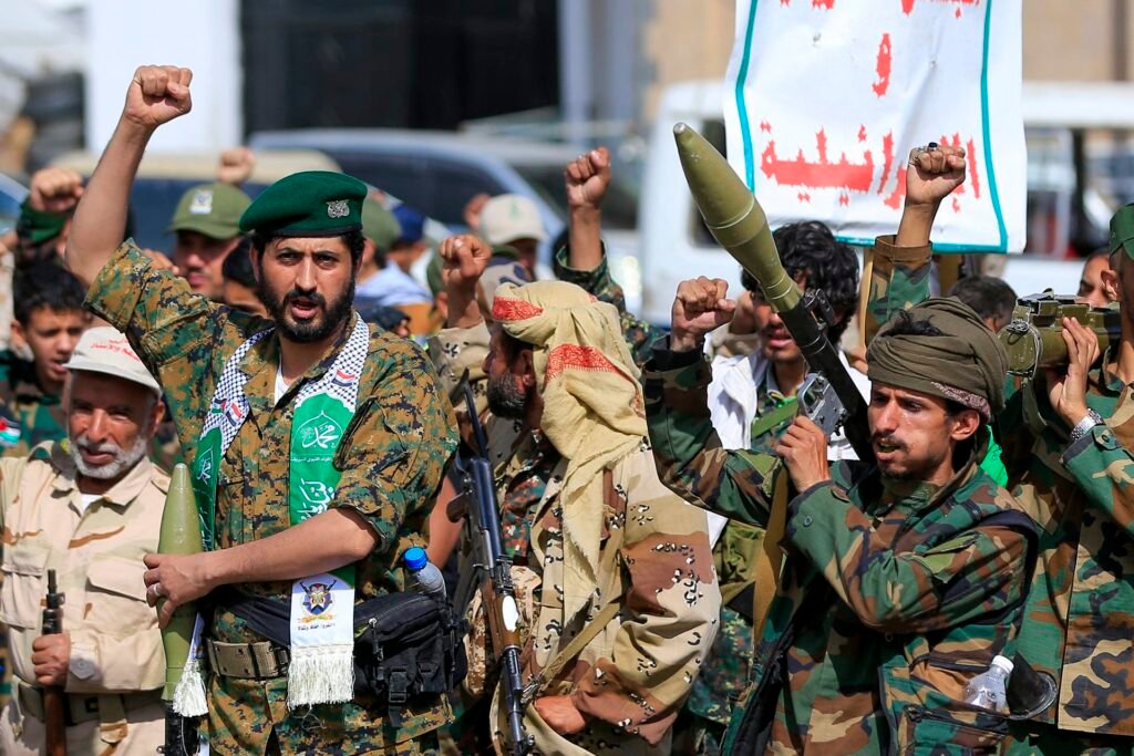 Houthi militants rally in Sanaa as Saudi defense faces US interceptor shortage.