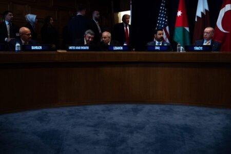 Leaders of Gulf Arab States seated at the UN General Assembly with President Donald Trump, symbolizing diplomatic investment in a gridlocked UN.